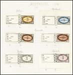 1871-95, Lot of 13 mostly unused stamps on two old-time