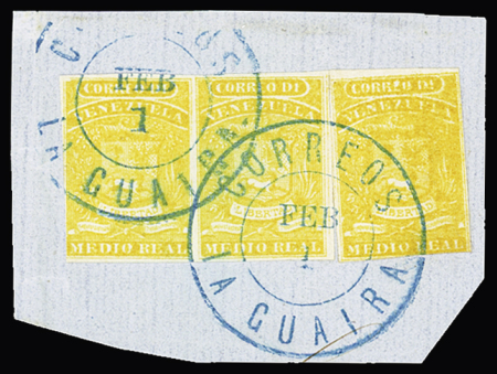 1859-62 1/2r Orange, selection of cancellations comprising