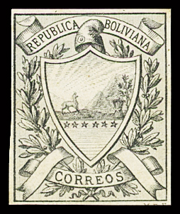 1863-64 Riester essays, design showing mountain at