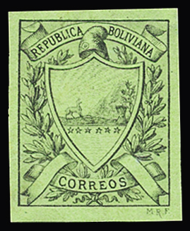 1863-64 Riester essays, design showing mountain at