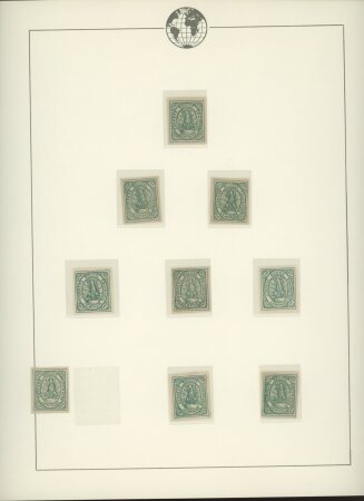 1867-68 100c Green, beginning of a plate reconstruction