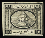 10pa Black, die proof, imperforate example (Type IV)