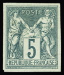 N°64a 5c. vert, non dentelé, neuf avec trace de charnière.