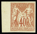 N°70a 40c. rouge orange, non dentelé, neuf charnière