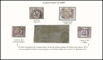 10pa Dull lilac, study on exhibition page showing various