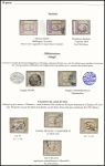 10pa Dull lilac, study on exhibition page showing various