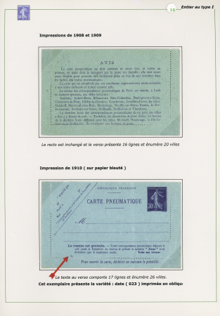 9 entiers pneumatiques neufs 30c Semeuse violet (cartes lettres et enveloppes dont une carte-lettre avec réponse payée). Bel ensemble très frais
