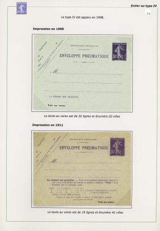 9 entiers pneumatiques neufs 30c Semeuse violet (cartes lettres et enveloppes dont une carte-lettre avec réponse payée). Bel ensemble très frais