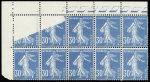 variétés du n°192 : bloc de 10 dont 2 timbres avec impression incomplète. Bloc de 10 avec pli accordéon. Bloc de 4 avec piquage déplacé. Paire verticale avec impression sur raccord. TB