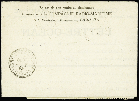 n°158 en paire + n°177 OBL CAD octogonal "New York au Havre E" (4.11.24) sur lettre-océan recommandée télégraphiée depuis le paquebot Rochambeau. TB