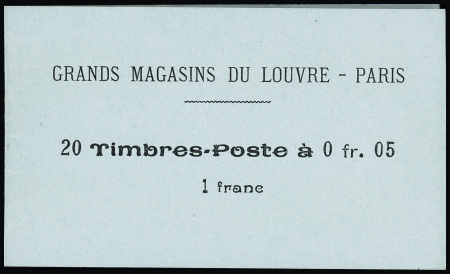 Carnet monnaie de nécéssité de 20 timbres n°137 avec couverture verdâtre "Au printemps 1 franc" . TB