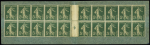 Carnet monnaie de necessité de 20 timbres n°137 avec couverture verdâtre "Au Printemps 1 franc". TB