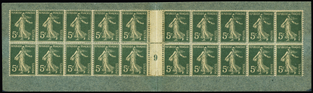 Carnet monnaie de necessité de 20 timbres n°137 avec couverture verdâtre "Au Printemps 1 franc". TB