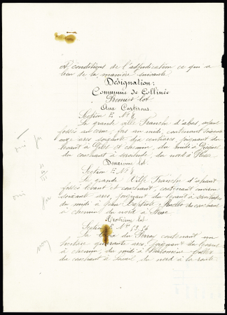 n°137 + timbre fiscal 20c sur un document notarial (1920). Très belle utilisation fiscale