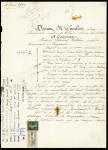 n°137 + timbre fiscal 20c sur un document notarial (1920). Très belle utilisation fiscale