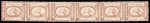 1Pi Lake-red, types III-IV-III-IV-IV, in unused horizontal