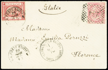 ITALY/EGYPT, 1871 (29 April) Envelope from Alexandria