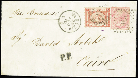ITALY/EGYPT, 1870 (28 Aug.) Envelope from Venice to