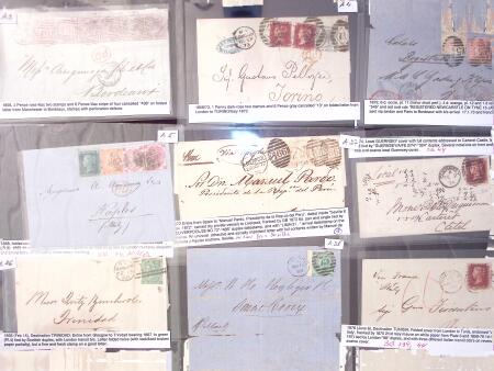 1856-73, Selection of 27 covers franked by surface