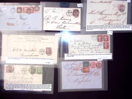 1856-73, Selection of 27 covers franked by surface