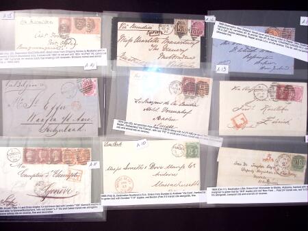 1856-73, Selection of 27 covers franked by surface