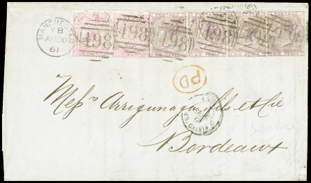 1856-73, Selection of 27 covers franked by surface