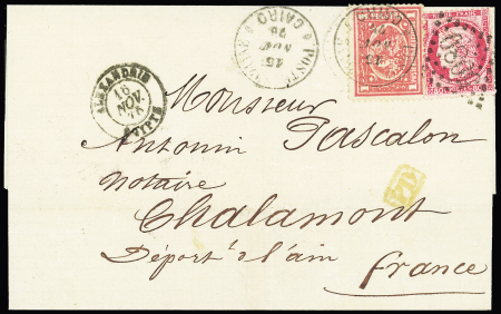 1pi Red together with FRANCE Cérès 80c red-rose cancelled