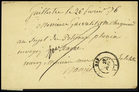 Affranchissement rare sur carte postale précurseur