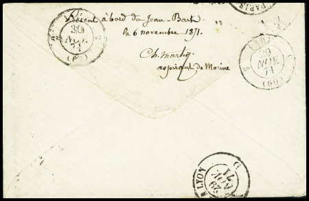 Lettre écrite de Dakar 01.11.1871 pour Lyon avec Napoléon