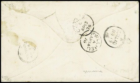 1876 Mixed franking with 10c Peru + GB 6d grey & 1s
