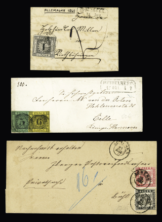 1860-1871, Group of 15 covers with various frankings