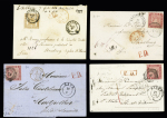 1860-1871, Group of 15 covers with various frankings