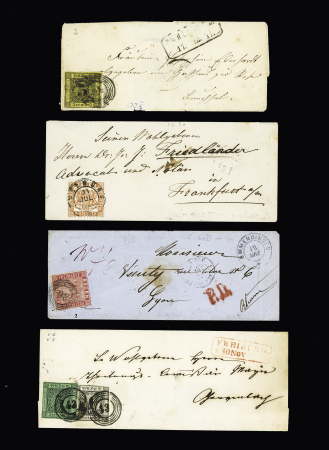 1860-1871, Group of 15 covers with various frankings