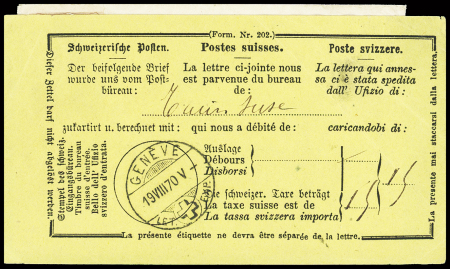 1870 INCOMING MAIL: Kleinformatiger Brief aus der USA