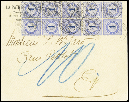 1898 Unfrankierter Genfer Ortsbrief mit 1878-1880 1C