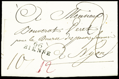 29. Juni 1808 - Bienne nach Nyon - Faltbrief mit 2-Linienstempel