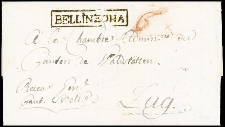 3. September 1801 - Faltbrief von Bellinzona nach Zug
