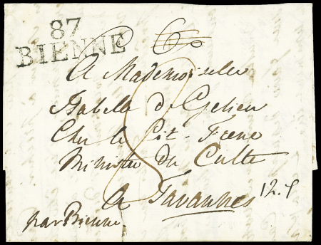 1801 - Biel nach Tavannes - Faltbrief mit 2-Linienstempel