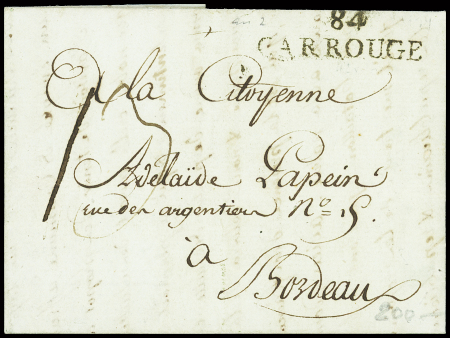 29. Juni 1794 - Carouge nach Bordeaux - Faltbrief mit