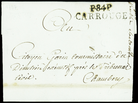 12. Mai 1797 - Carouge nach Chambery - Faltbrief mit