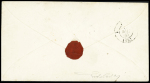 1855-58 10c lilac-brown and 40c carmine tied by TORINO