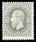 1869-78 50c grey, never hinged and well centered, superb,