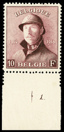 1919-20 King Albert in Trench Helmet 10F Claret with