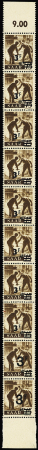1947 SAAR I issue: The exceptional group of 60 stamps showing the proofs of the overprints 