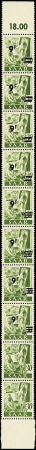 1947 SAAR I issue: The exceptional group of 60 stamps showing the proofs of the overprints 