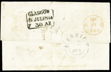 1844 (2 June) Folded entire letter to Scotland bearing