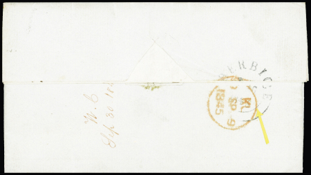 1845 (1 August) Folded entire letter addressed to the