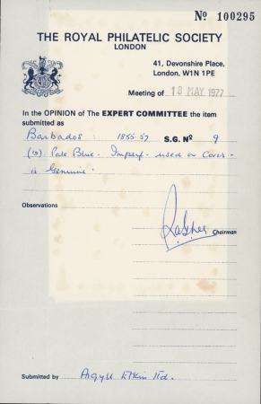 DEMARARA / SHIP LETTER 1860 (9 April) Incoming Ship Mail from Barbados: 1d