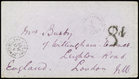 FRENCH PACKET : 1880 Envelope from Nieuw