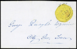 1850-51 4c Black on orange, Townsend Type A, with initials